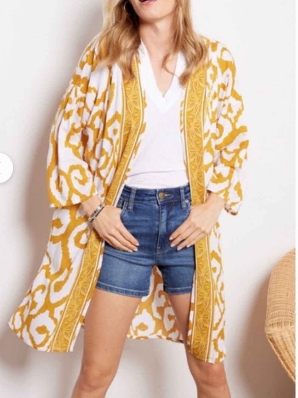 Tolani Evereve 3/4 Sleeve Open Front Sahara Duster Kimono Women’s One Size